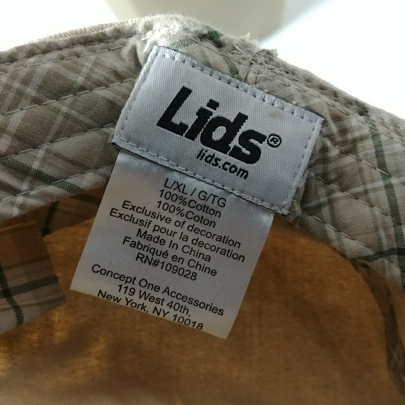 LIDS ADJUSTABLE FITTED PLAID RIM BASEBALL HAT CAP - Picture 3 of 4